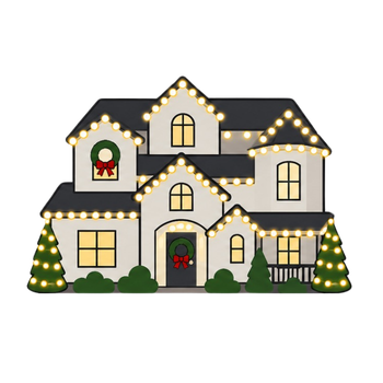 Large and complex Christmas light installation example